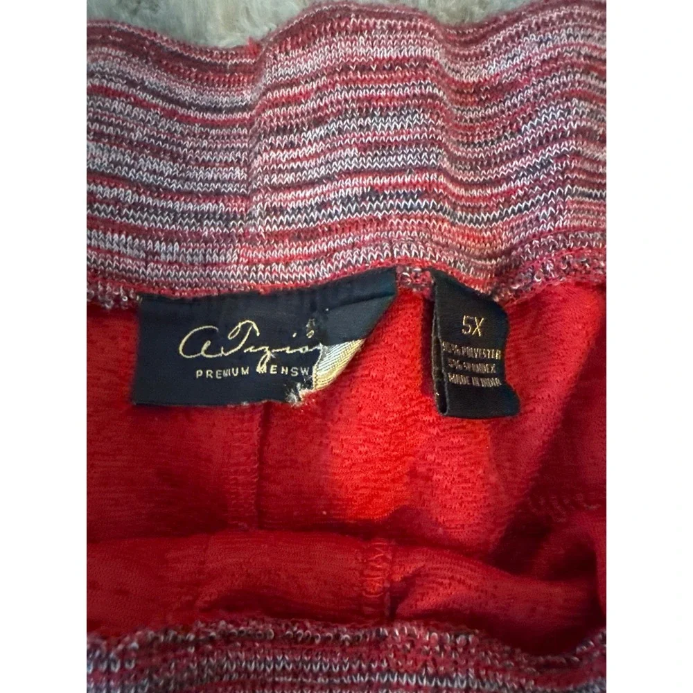 A.Tiziano Premium Menswear Red Embossed Knit Shorts Mens 5X Lounge Athletic-0588